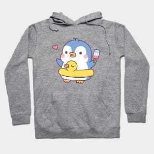 Cute Penguin With Duck Pool Float Hoodie